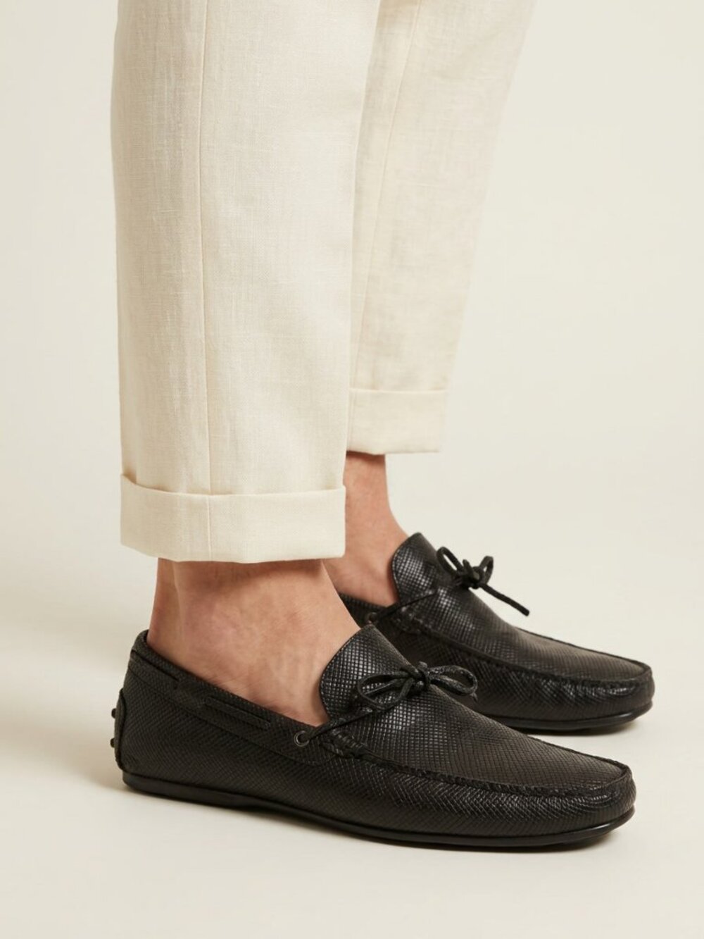 Tod's Men's Black Leather Driving Loafers Size 11
